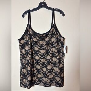 Torrid Black Lace Cami Tank Top Size 4x Plus Size Nudeblack Foxy NEW 4